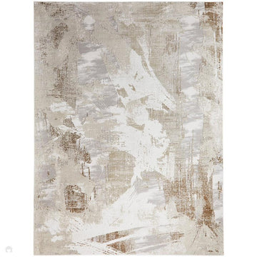 Skyline SK103 Modern Abstract Distressed Hi-Low Textured Low Profile Short-Pile Polyester Ivory/Beige Rug-Concept Looms-Rug Love - The Most Loved Rug Store